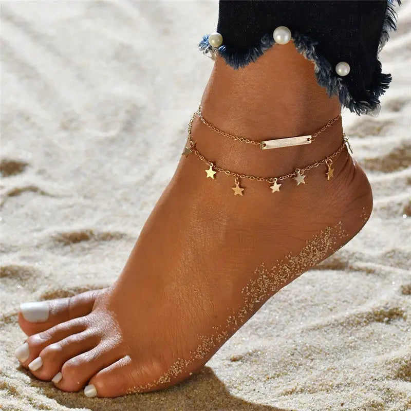 Boho Double Layer Anklets For Women