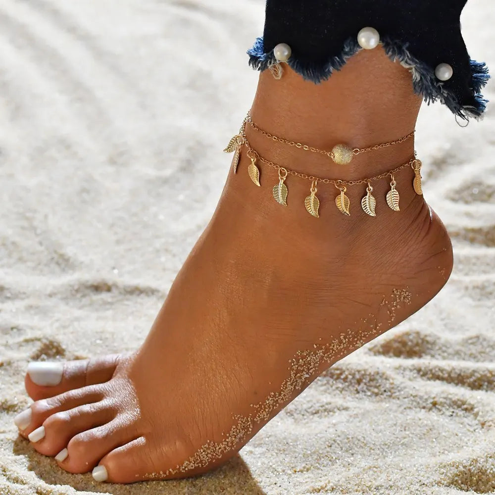 Boho Double Layer Anklets For Women