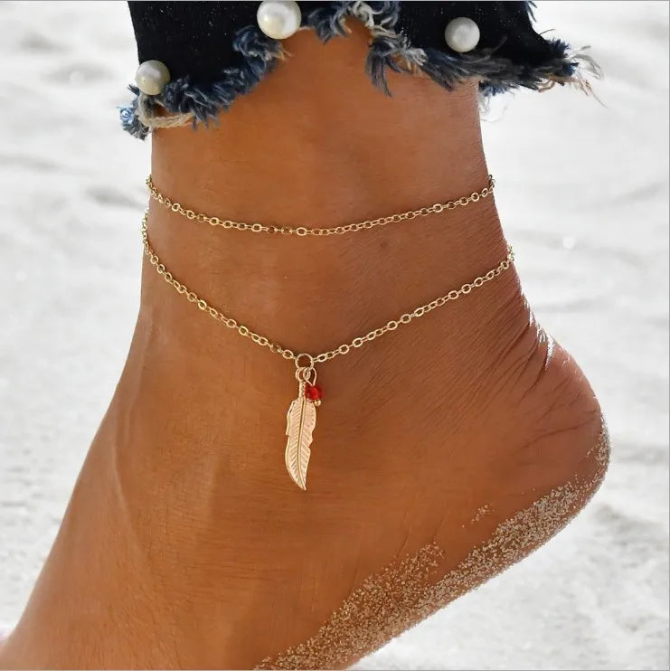 Boho Double Layer Anklets For Women