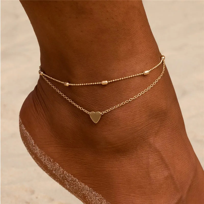 Boho Double Layer Anklets For Women