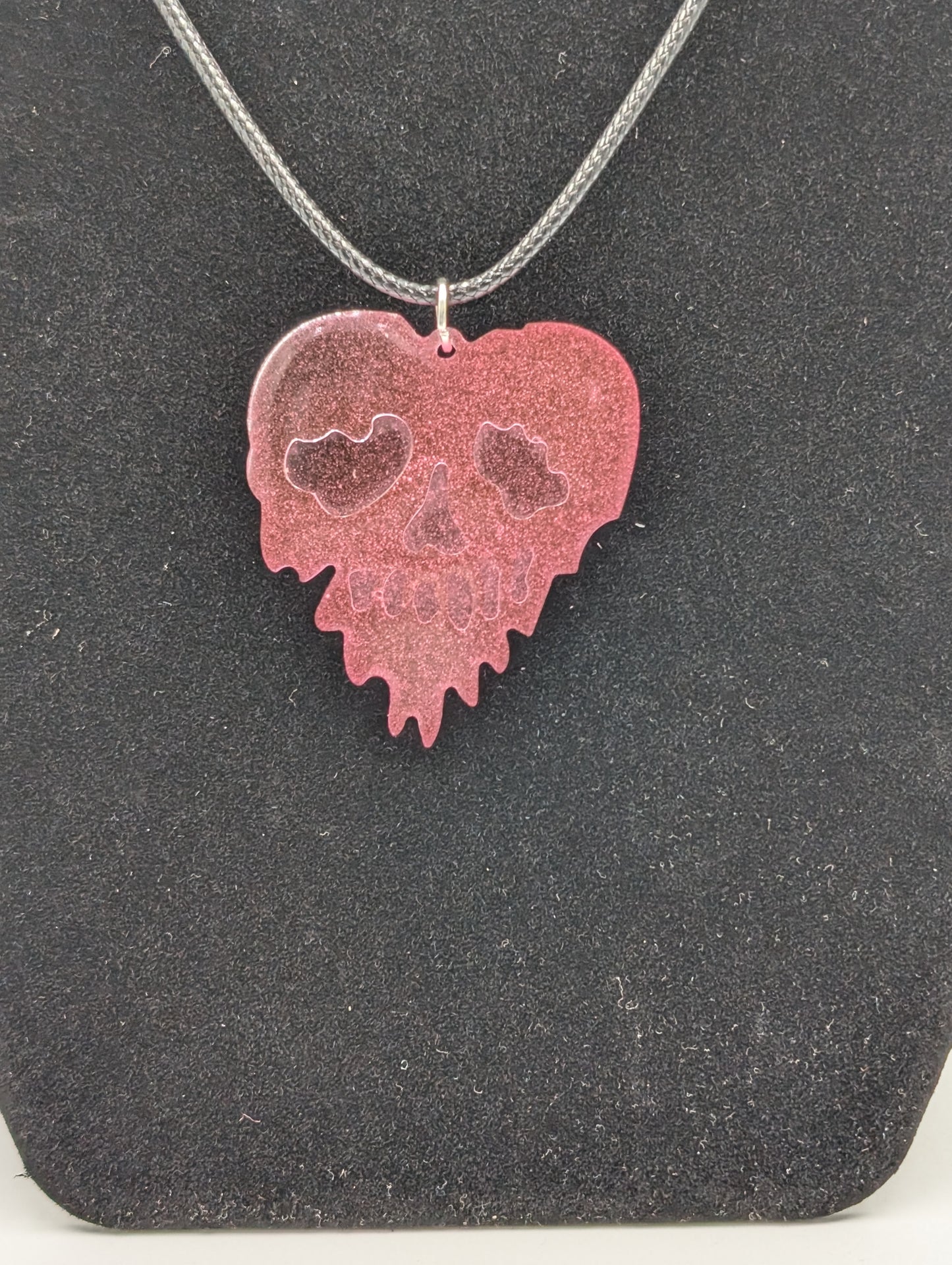 MELTED SKULL HEART NECKLACE