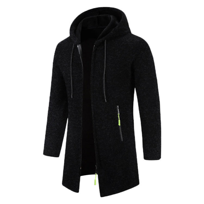 Zipper, Hooded Mens Oversize Winter Top Jacket Coat.