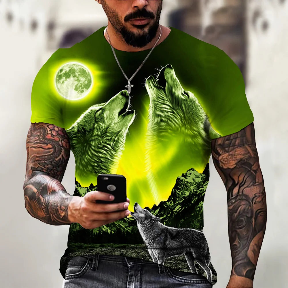 Mens Animal Print Short Sleeve T-shirt