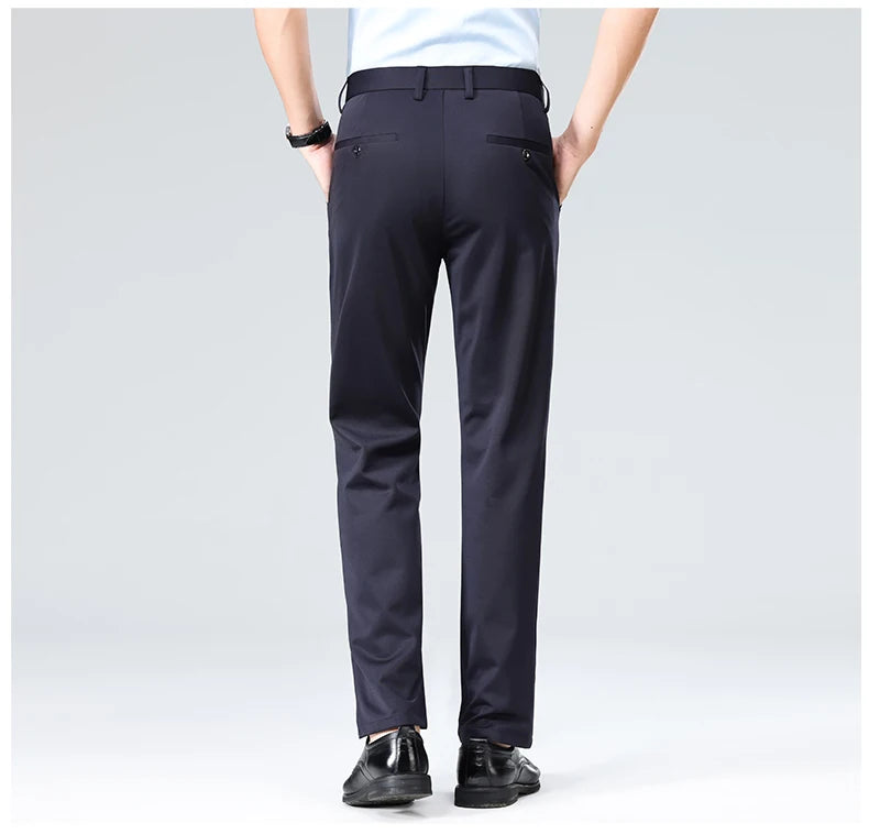 Men's Business Casual Elastic Formal Pants