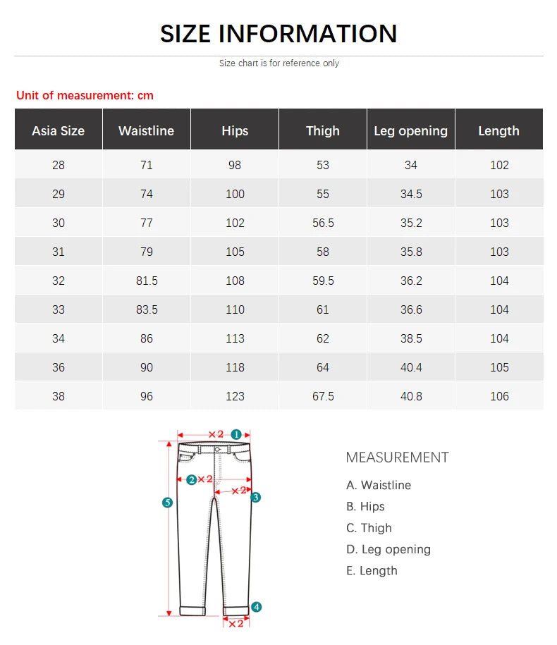 Men's White Jeans Classic Style Slim Fit Soft Trousers Stretch Pants