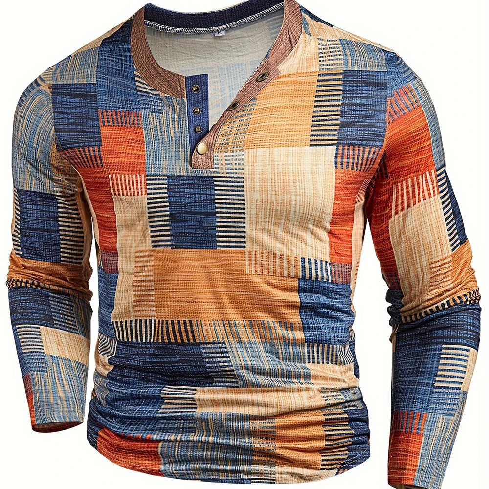 Men's Patchwork Denim Vintage T-Shirt 2