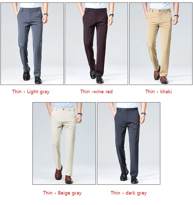 Men's Business Casual Elastic Formal Pants