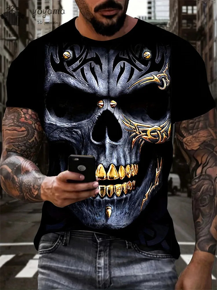 Men's Horror Skull Print T-Shirt 3