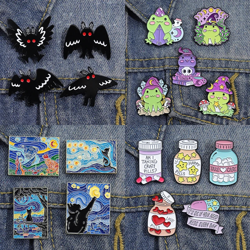 Witch Ghost Set Enamel Pins