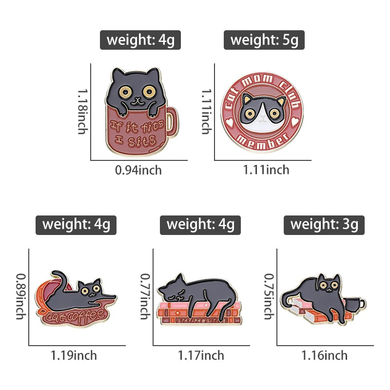 Black Cats Enamel Pins