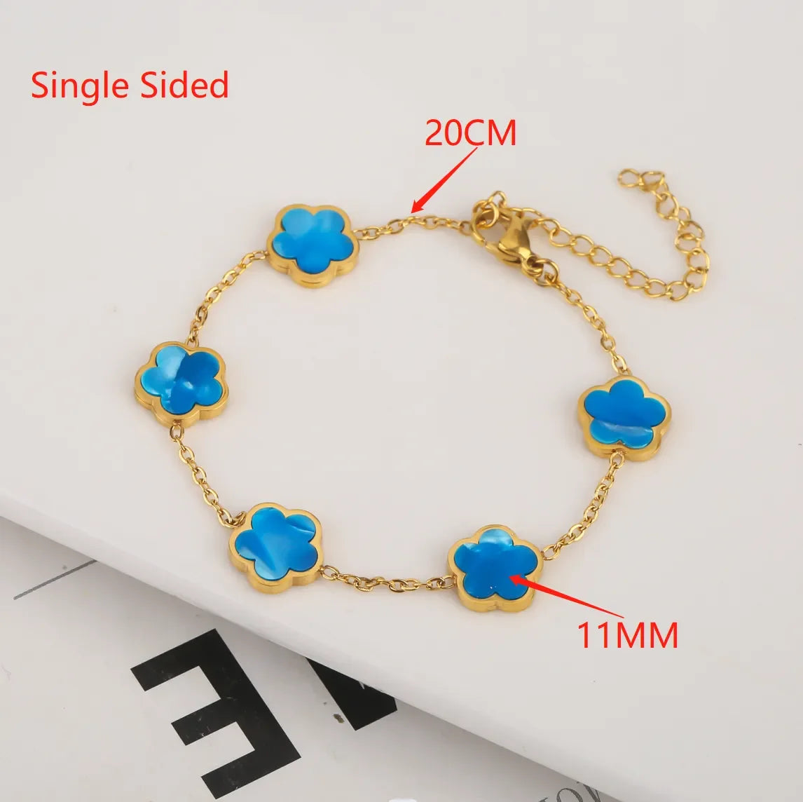 Adjustable New Design Gold Plated Plant Flower Bracelet With Five Leaf Petals Women's Luxury Gifts Clover