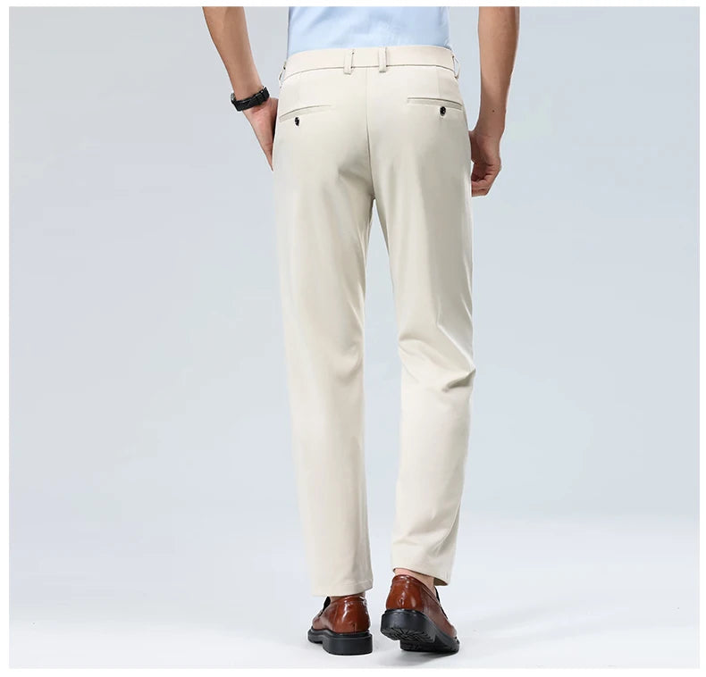 Men's Business Casual Elastic Formal Pants