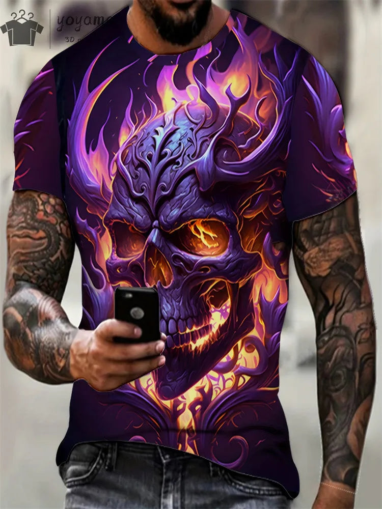 Men's Horror Skull Print T-Shirt 3