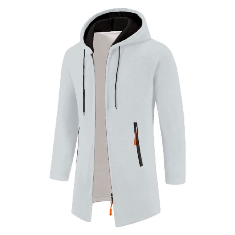 Zipper, Hooded Mens Oversize Winter Top Jacket Coat.