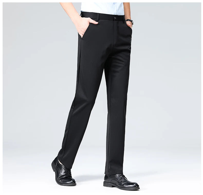 Men's Business Casual Elastic Formal Pants