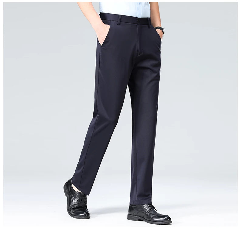 Men's Business Casual Elastic Formal Pants