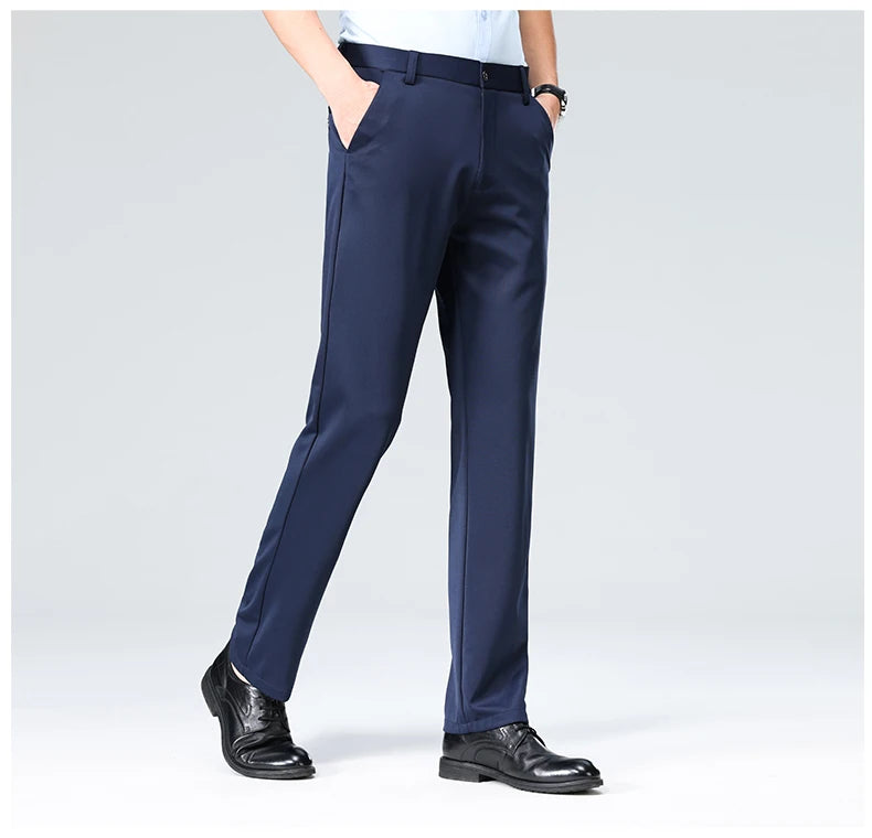 Men's Business Casual Elastic Formal Pants