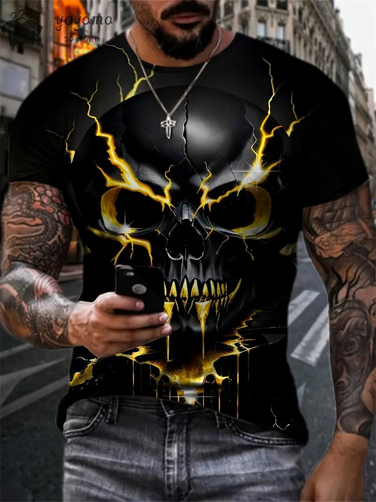 Men's Horror Skull Print T-Shirt 3