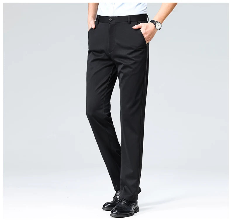 Men's Business Casual Elastic Formal Pants