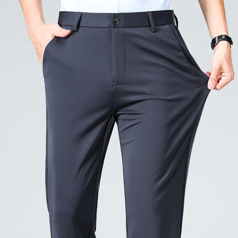 Men's Business Casual Elastic Formal Pants