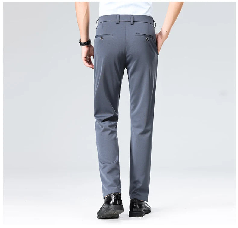 Men's Business Casual Elastic Formal Pants