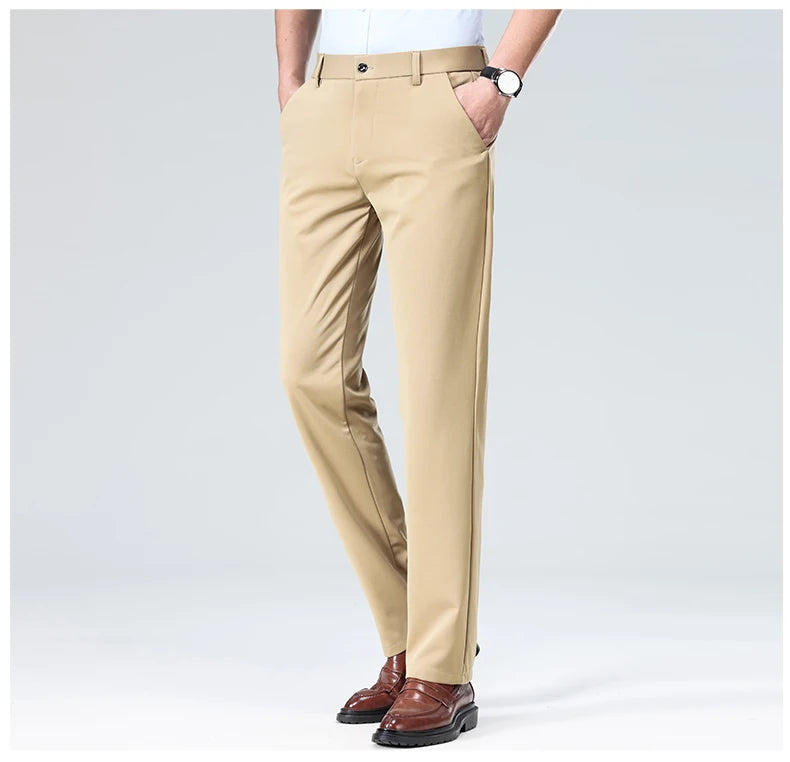 Men's Business Casual Elastic Formal Pants