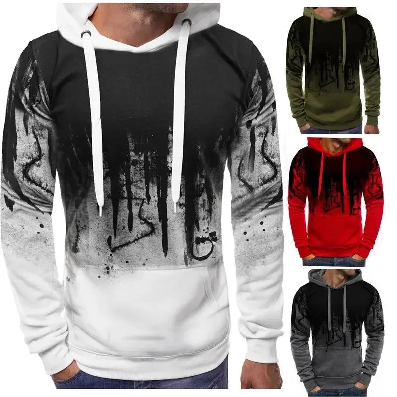 Gradient Print Men's Pullover Hoodies