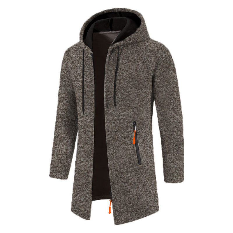 Zipper, Hooded Mens Oversize Winter Top Jacket Coat.