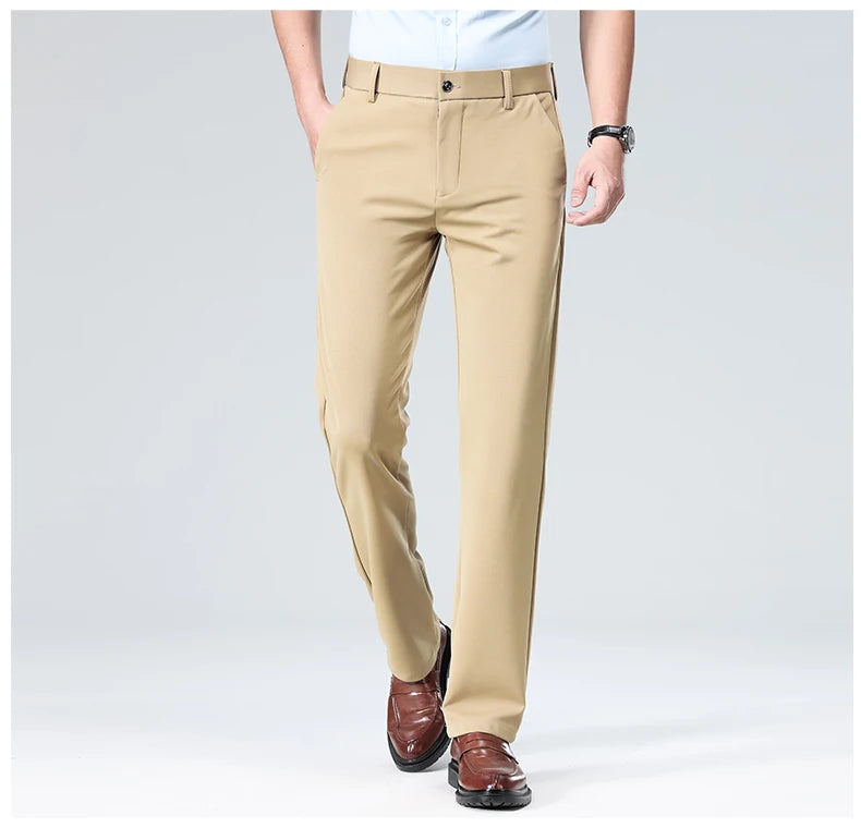 Men's Business Casual Elastic Formal Pants