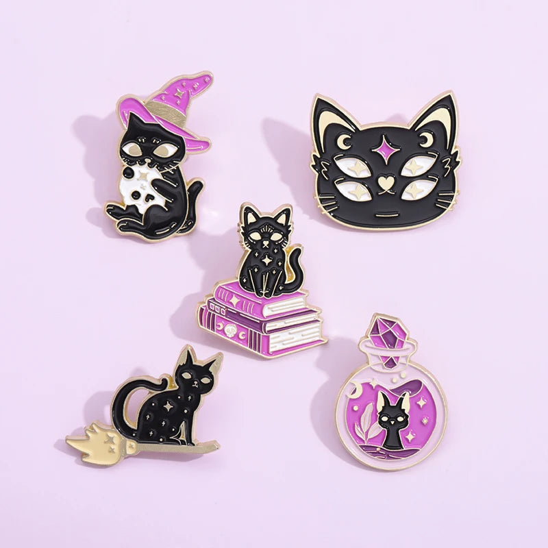 Witch Ghost Set Enamel Pins