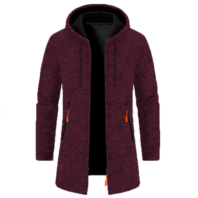 Zipper, Hooded Mens Oversize Winter Top Jacket Coat.