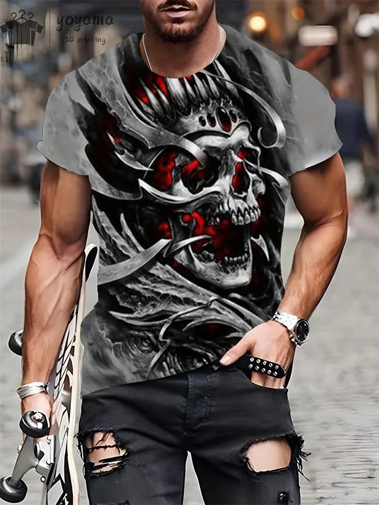 Men's Horror Skull Print T-Shirt 3