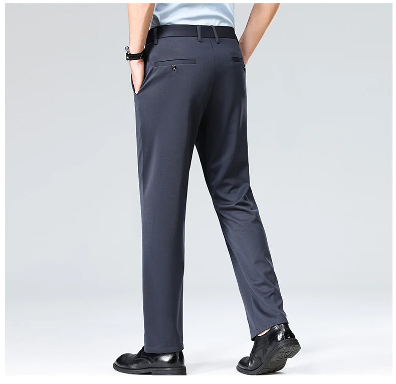 Men's Business Casual Elastic Formal Pants