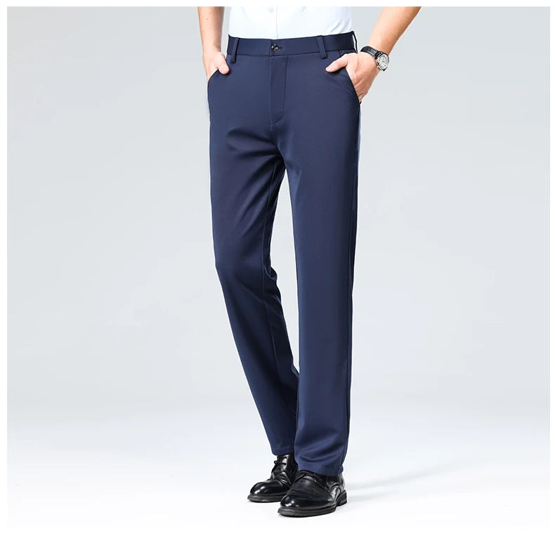 Men's Business Casual Elastic Formal Pants