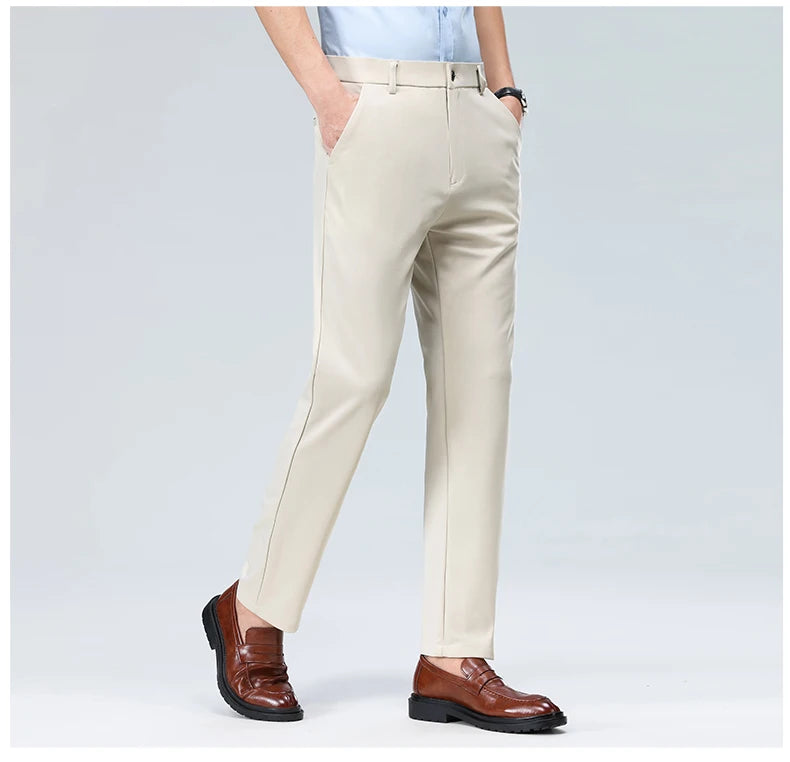 Men's Business Casual Elastic Formal Pants