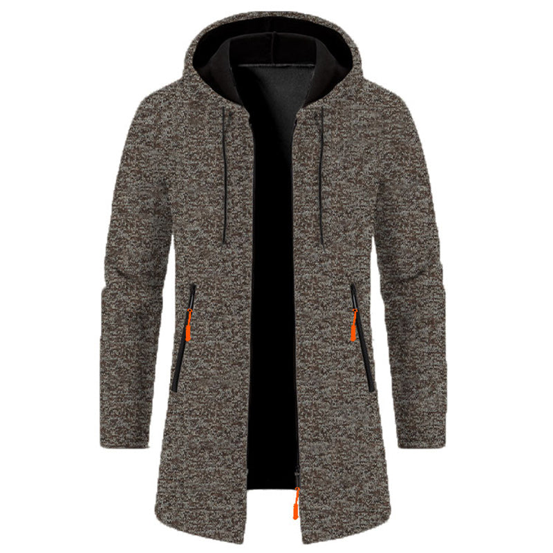 Zipper, Hooded Mens Oversize Winter Top Jacket Coat.