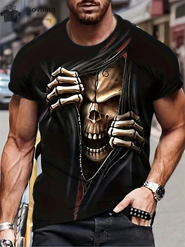 Men's Horror Skull Print T-Shirt 3