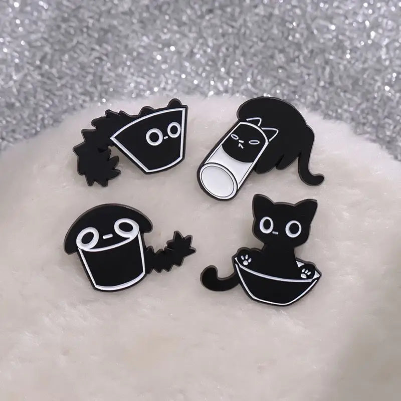 7Pcs/Cute Cat Enamel Pins