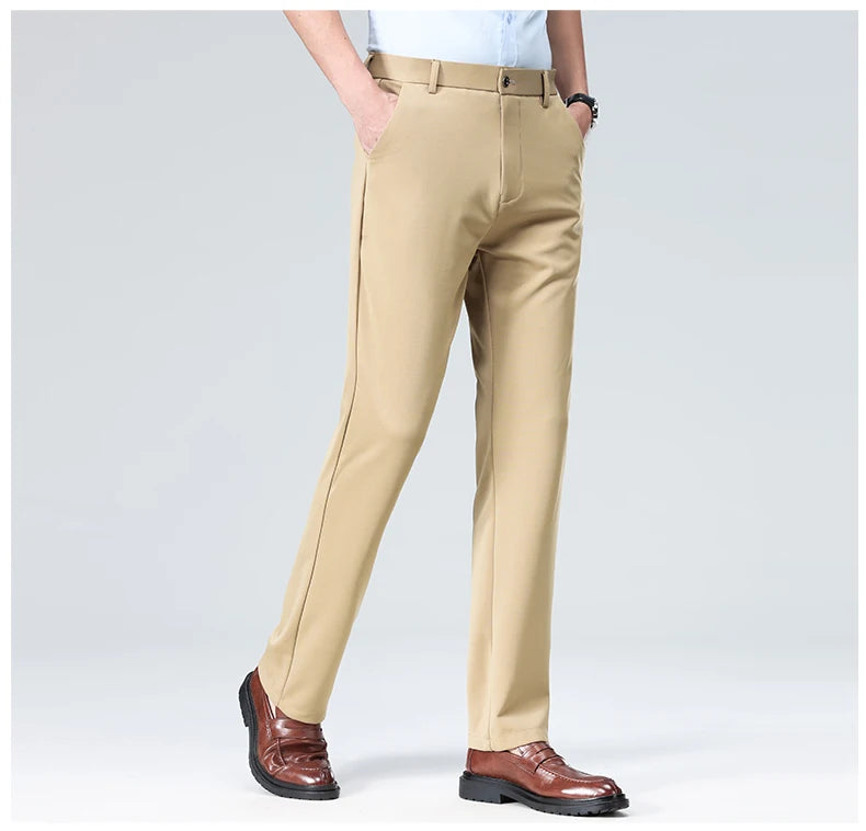 Men's Business Casual Elastic Formal Pants