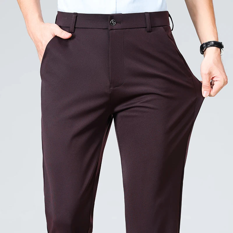 Men's Business Casual Elastic Formal Pants