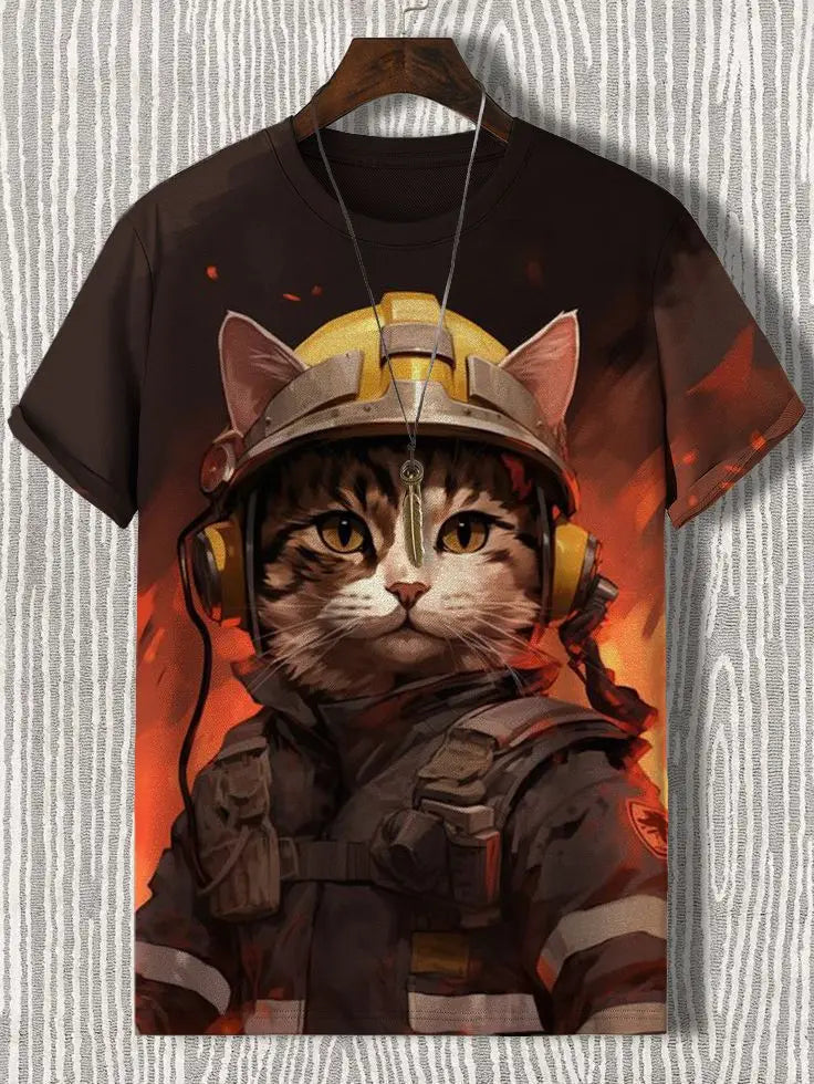 Men's T-Shirt Samurai Cat