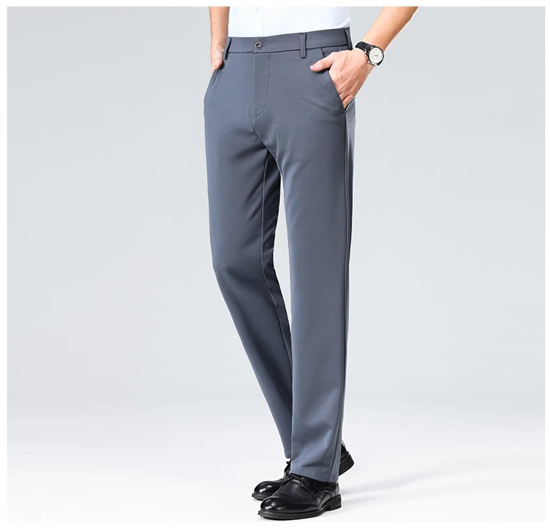 Men's Business Casual Elastic Formal Pants