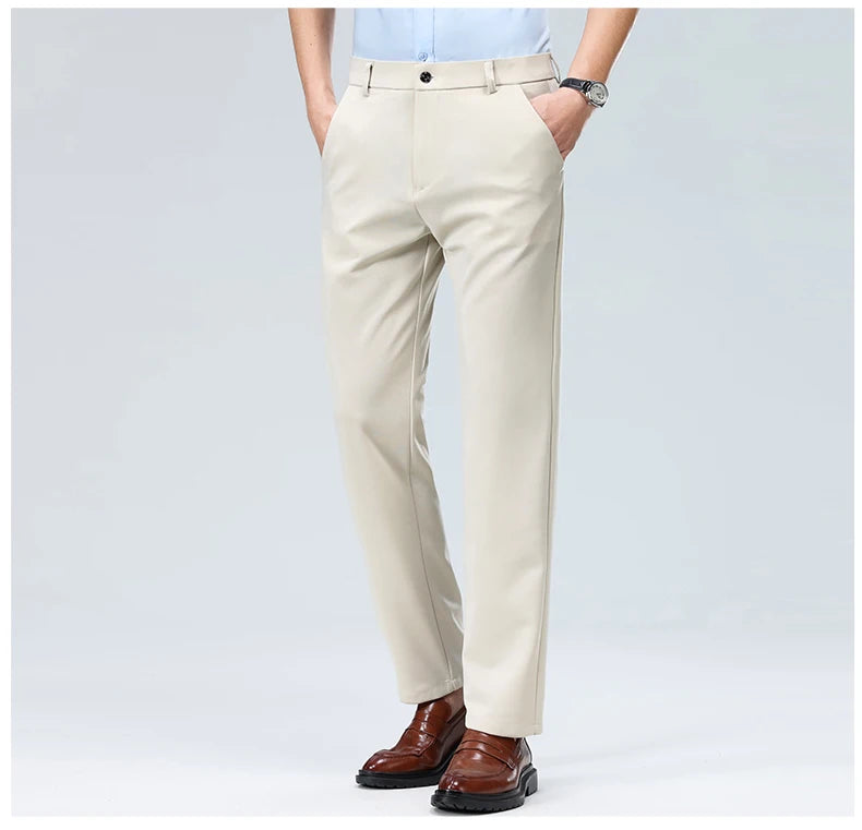 Men's Business Casual Elastic Formal Pants