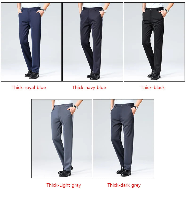 Men's Business Casual Elastic Formal Pants