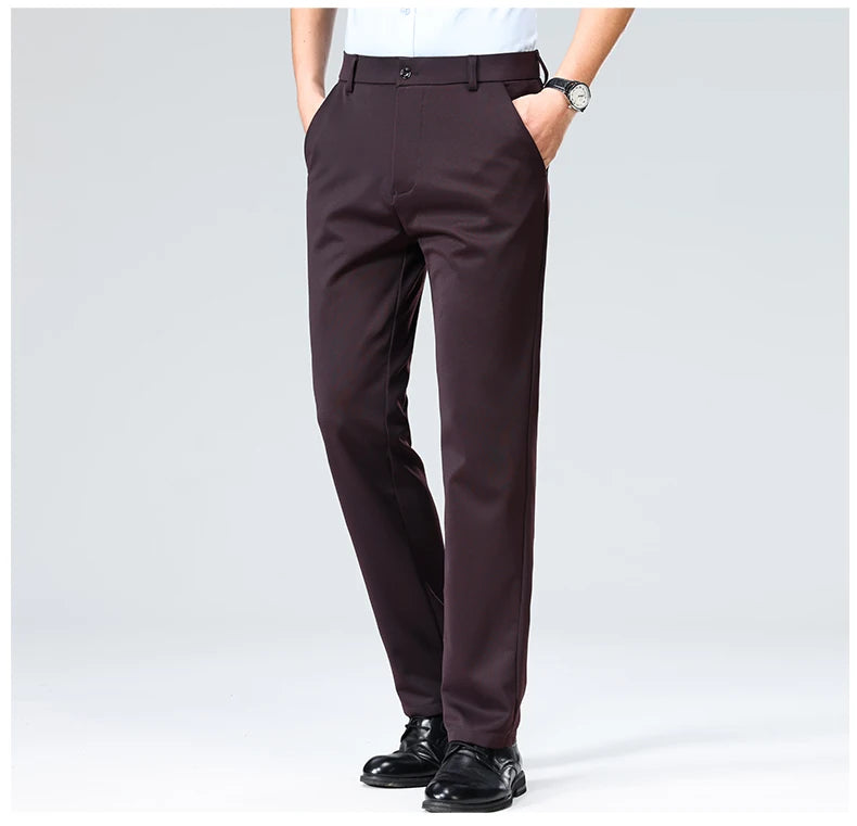 Men's Business Casual Elastic Formal Pants