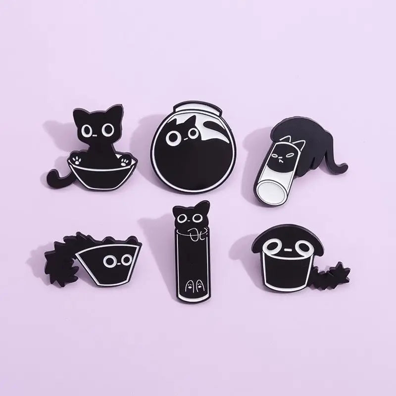 7Pcs/Cute Cat Enamel Pins