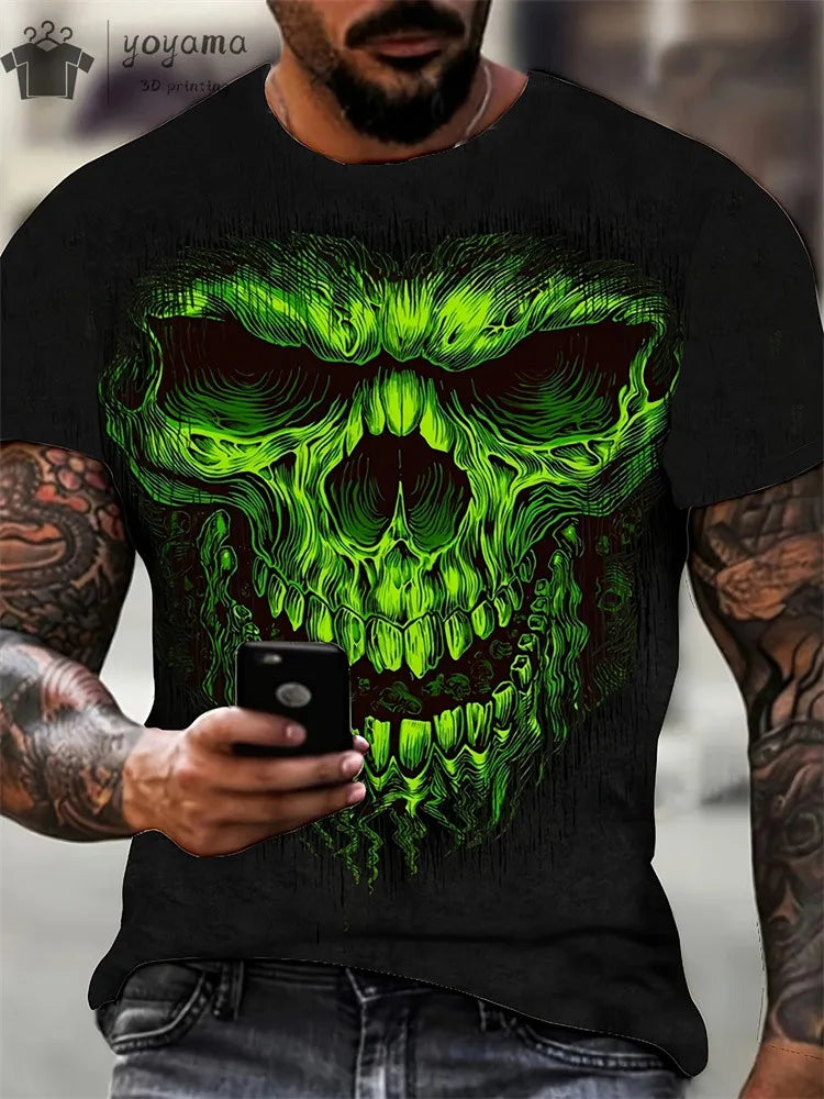 Men's Horror Skull Print T-Shirt  1