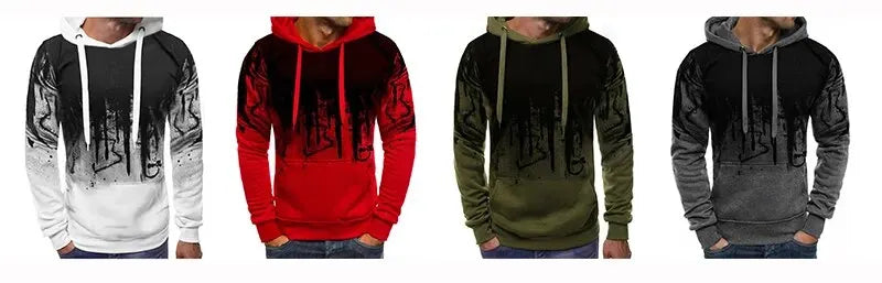 Gradient Print Men's Pullover Hoodies