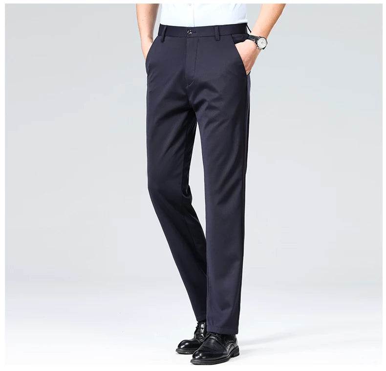 Men's Business Casual Elastic Formal Pants