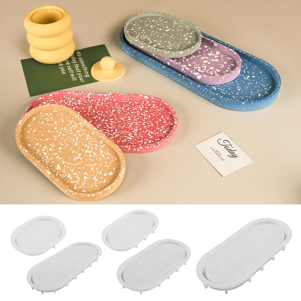 Oval Tray Silicone Mold DIY Jewelry Display